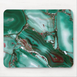 Alfombrilla De Ratón Mármol de Gemstone Agate de lujo malachita