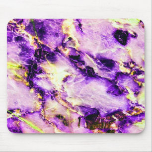 Alfombrilla De Ratón Mármol elegante colorido púrpura rosa y dorado