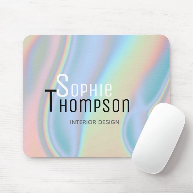 Alfombrilla De Ratón Mármol líquido holográfico moderno (Con ratón)