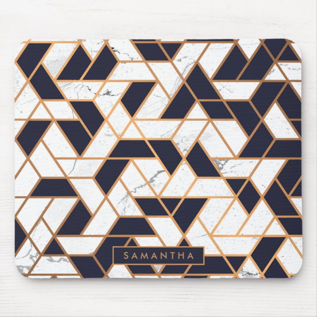 Alfombrilla De Ratón Mármol Resumen Mosaico (Frente)