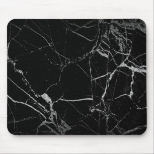 Alfombrilla De Ratón Mármol venoso negro y plateado