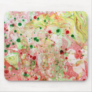 Alfombrilla De Ratón Mármol verde rosa amarillo rosado abstracto modern