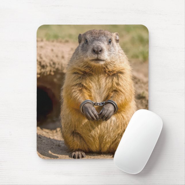 Alfombrilla De Ratón Marmota con esposas (Con ratón)