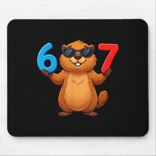 Alfombrilla De Ratón Marmota Seis Siete Goteo 67 Meme Divertido 6-7 Mar