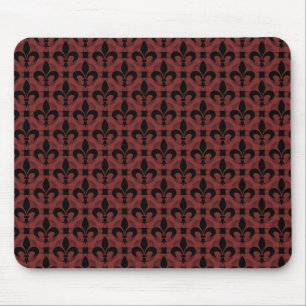 Alfombrilla De Ratón Maroon Fancy Fleur de lis Mousepad
