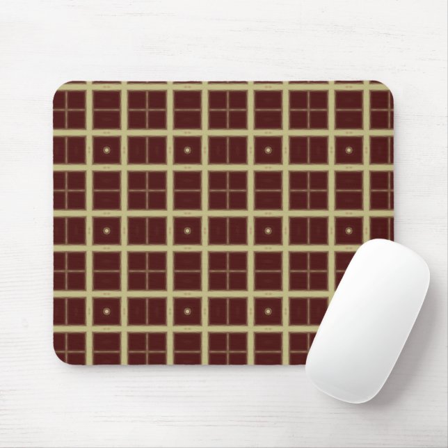Alfombrilla De Ratón Maroon Square Tiles Mouse Pad (Con ratón)
