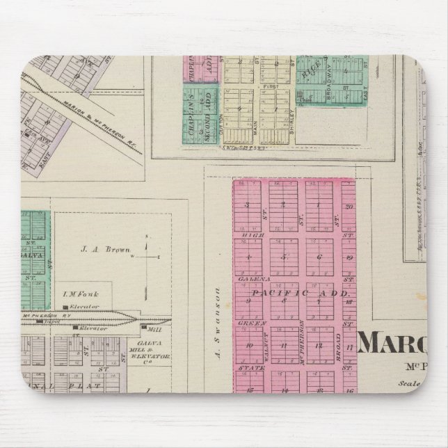 Alfombrilla De Ratón Marqueta, Conway, Galva, Elyria, Ames, Kansas (Frente)