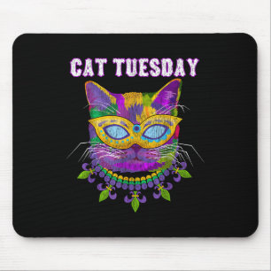 Alfombrilla De Ratón Martes de gato Divertido Mardi Gras Hombres de Nue
