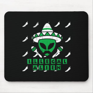 Alfombrilla De Ratón Martian Ilegal Alien Mexicano Area-51 Funny Hallow
