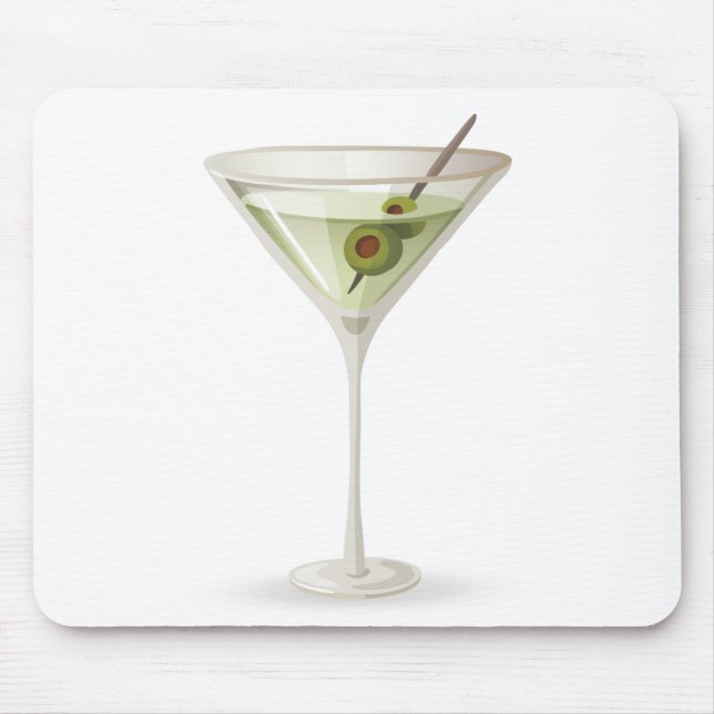 Alfombrilla De Ratón Martini Sobre Blanco (Frente)