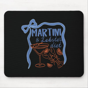 Alfombrilla De Ratón Martini Y Lobster Diet Coastal Summer Funny Summ