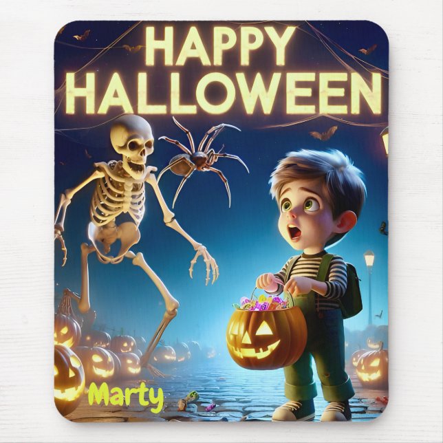 Alfombrilla De Ratón MARTY ~ Feliz Halloween ~ Mousepad (Frente)