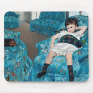 Alfombrilla De Ratón Mary Cassatt - Niña pequeña en una butaca azul