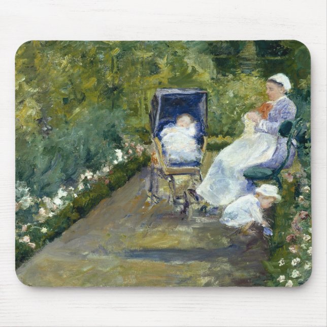 Alfombrilla De Ratón Mary Cassatt - niños en un jardín (Frente)