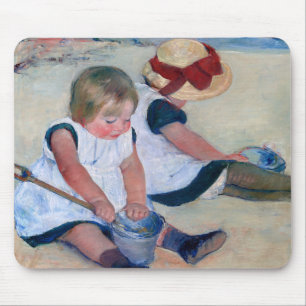 Alfombrilla De Ratón Mary Cassatt Niños jugando en la playa 1884 