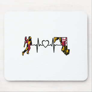 Alfombrilla De Ratón Maryland Lacrosse Shirt Maryland Flag Lax Player H