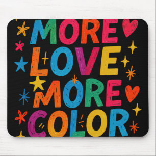 Alfombrilla De Ratón Más Color Más Amor Tipografía Divertida Arcoíris