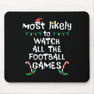 Alfombrilla De Ratón Más Probable Ver Fútbol Navidad Xmas Familia M