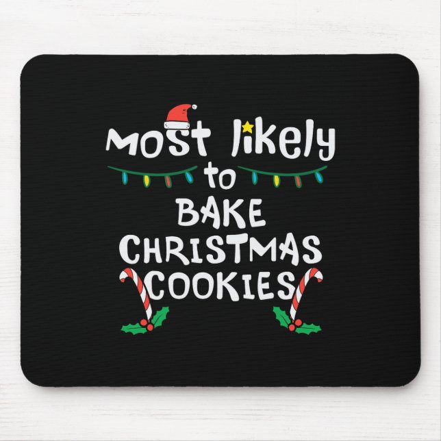 Alfombrilla De Ratón Más probables Navidades pasteles Cookie Xmas Matc  (Frente)