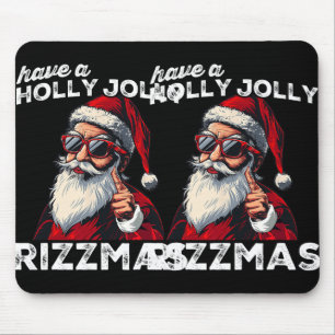Alfombrilla De Ratón Mascar Santa Mew Gracioso Santa Meme Rizz Rizzmas 