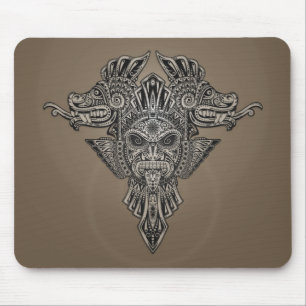 Alfombrilla De Ratón Máscara azteca de los dragones (gris)