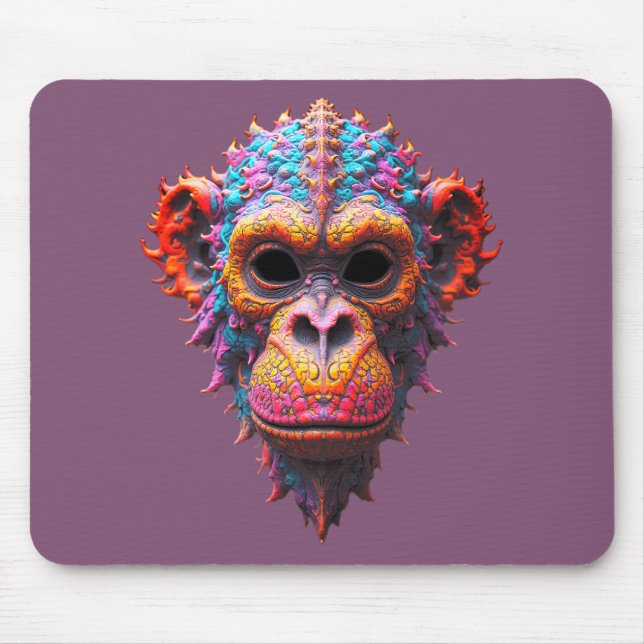 Alfombrilla De Ratón Máscara de Chimpancé Ornata (Frente)