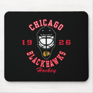 Alfombrilla De Ratón Máscara de hockey Chicago Blackhawks negra con lic