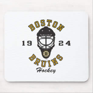 Alfombrilla De Ratón Máscara de hockey de los Boston Bruins gris con li