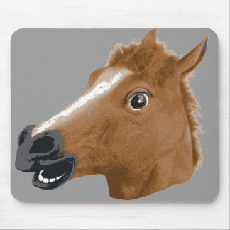 Alfombrilla De Ratón Máscara espeluznante de la cabeza de caballo