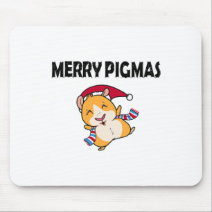 Alfombrilla De Ratón Máscara Facial Feliz Pigmas Cerdo Divertido Navida