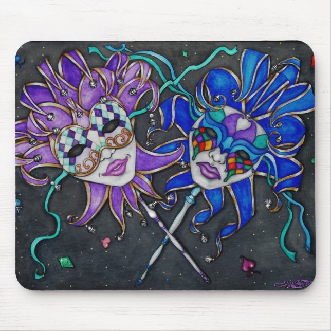 Alfombrilla De Ratón Máscaras de Jester de Comedia/Tragedia (Frente)