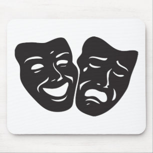 Alfombrilla De Ratón Máscaras de teatro de tragedia cómica