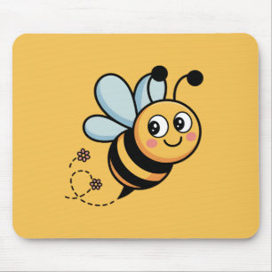 Alfombrilla De Ratón Mascota de abeja infantil con rastro de puntos
