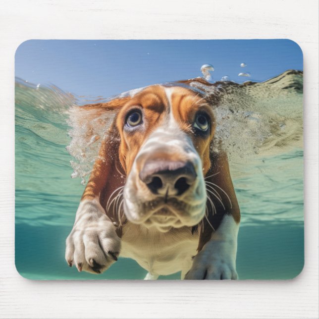 Alfombrilla De Ratón Mascota del perro perro perro del lóbulo basset di (Frente)