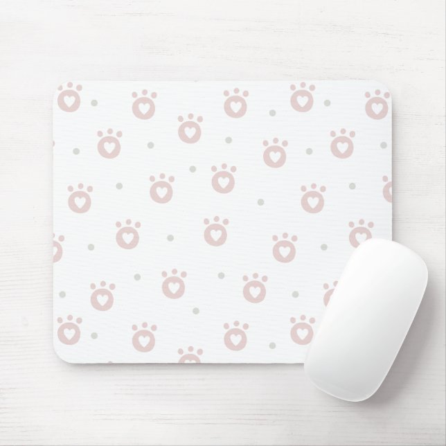 Alfombrilla De Ratón Mascota lindo con corazones | Mousepad (Con ratón)