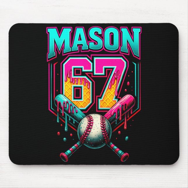 Alfombrilla De Ratón Mason 67 Funny Ice Cream Drip Baseball Ice Cream D (Frente)