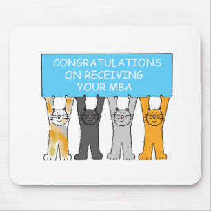 Alfombrilla De Ratón Máster Grado Felicitaciones Personalizados Gatos
