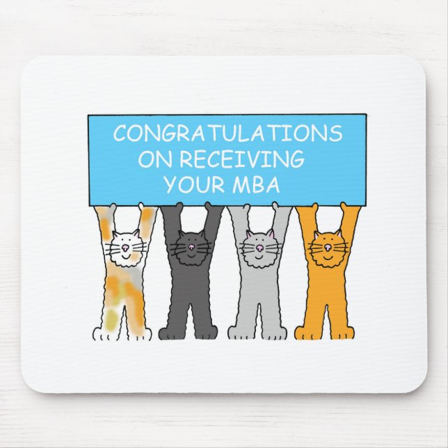 Alfombrilla De Ratón Máster Grado Felicitaciones Personalizados Gatos (Frente)