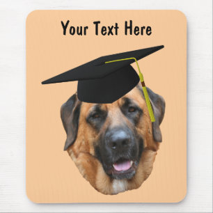Alfombrilla De Ratón Mastiff en la graduación Cap Funny Dog Mousepad