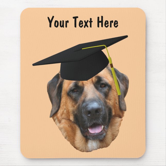 Alfombrilla De Ratón Mastiff en la graduación Cap Funny Dog Mousepad (Frente)