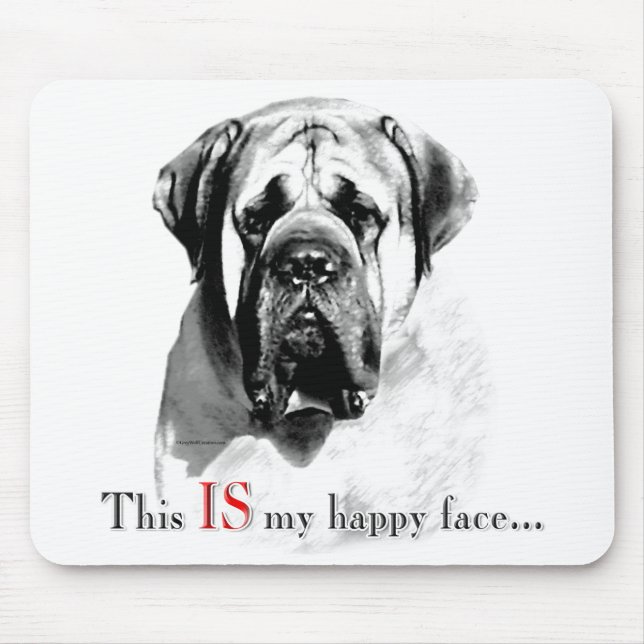 Alfombrilla De Ratón Mastiff Happy Face Mousepad (Frente)