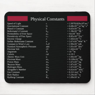 Alfombrilla De Ratón Mat del ratón con constantes físicas comunes