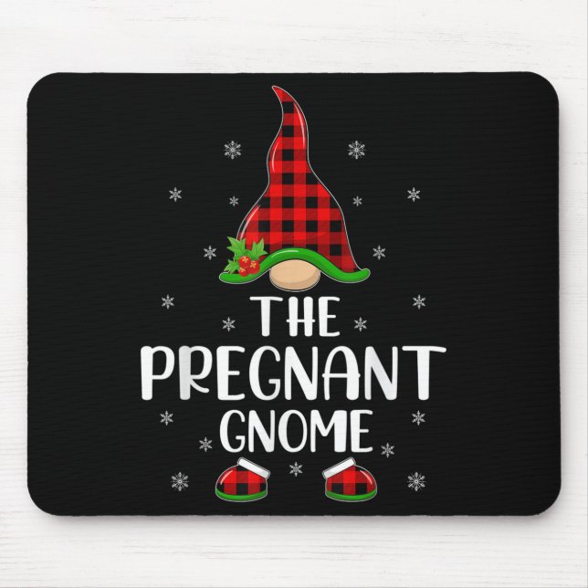 Alfombrilla De Ratón Matching Family Buffalo Plaid The Pregnant Gnome C (Frente)