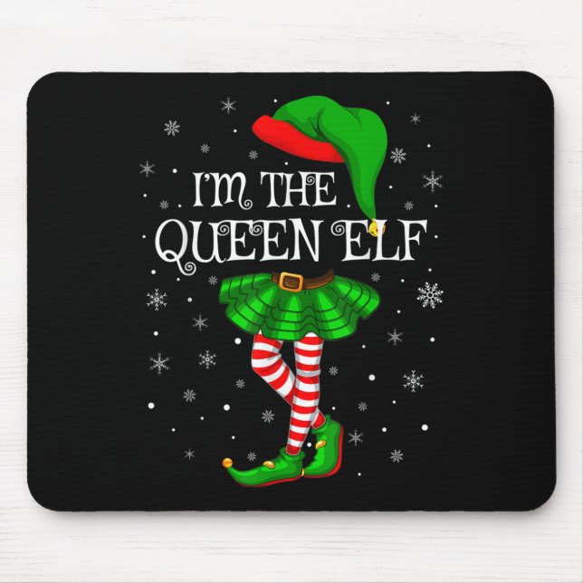 Alfombrilla De Ratón Matching Family Group I'm The Queen Elf Christmas  (Frente)