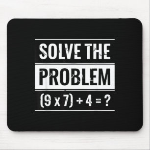 Alfombrilla De Ratón Matemáticas Resuelve El Problema (9 X 7) + 4 = _ M