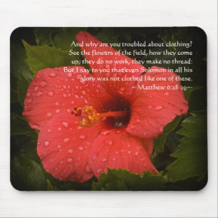 Alfombrilla De Ratón Mateo 6:28-29 Hibiscus