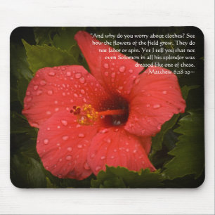 Alfombrilla De Ratón Mateo 6:28-29 Hibiscus Mousepad
