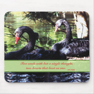 Alfombrilla De Ratón Mates for Life Cisnes negros con cita de amor