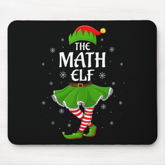 Alfombrilla De Ratón Math Elf Christmas Family Girls Women Elf Squad Xm (Frente)