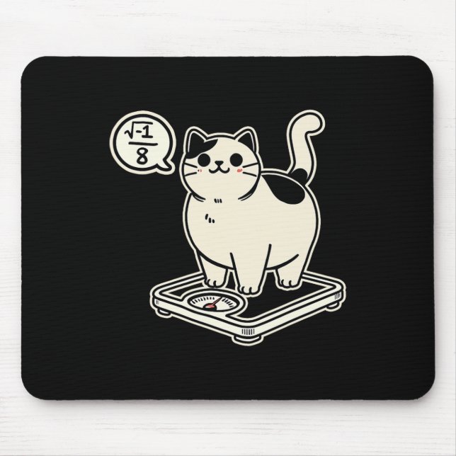 Alfombrilla De Ratón Math Pun Cat me sobrecrea más de 8 divertidos prof (Frente)